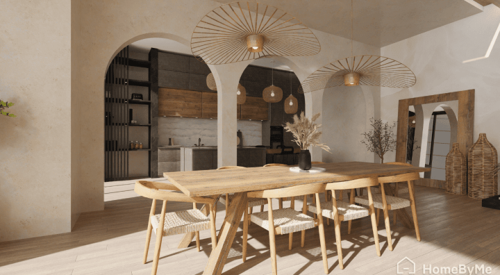 Kitchen with Wabi Sabi Style - 3D Design Project